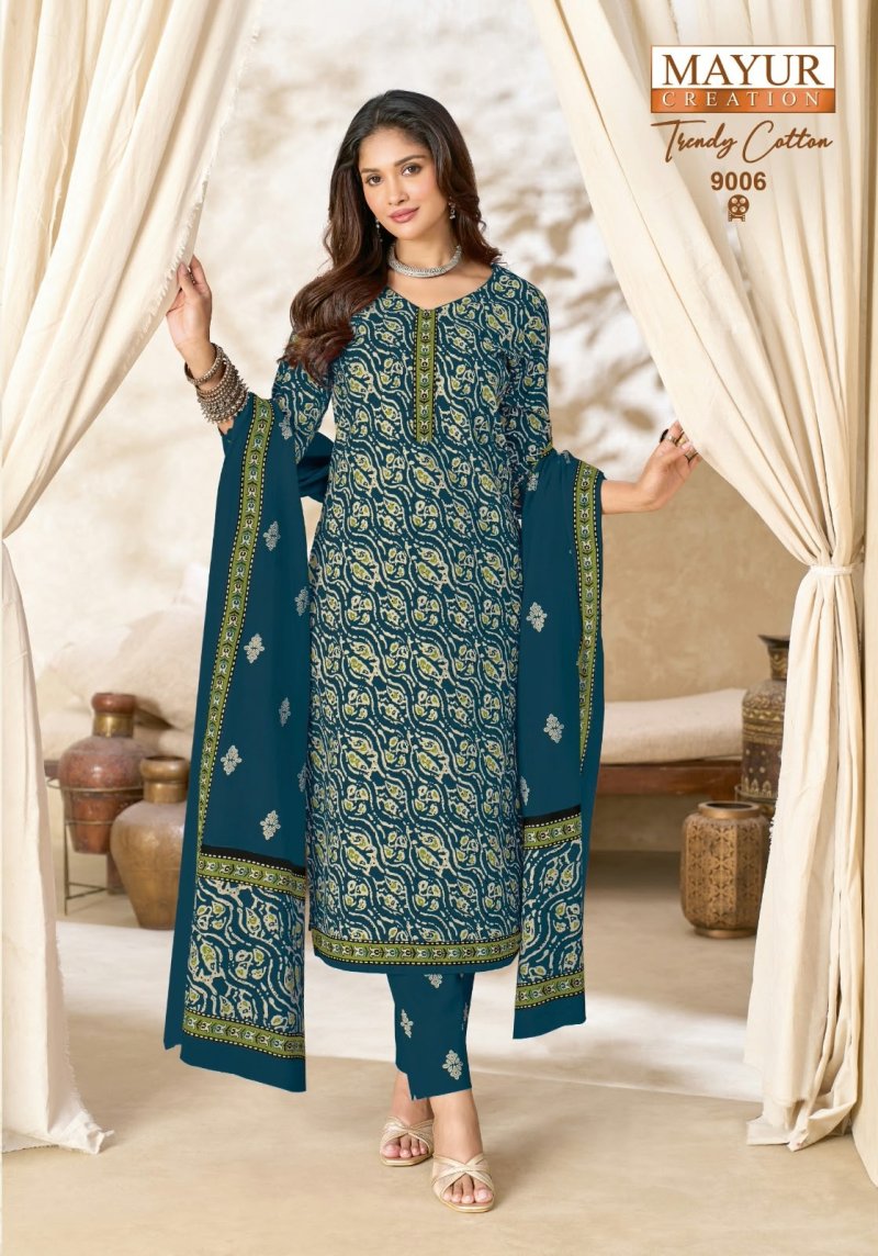 Trendy Cotton Vol 9 By Mayur Cotton Printed Dress Material 